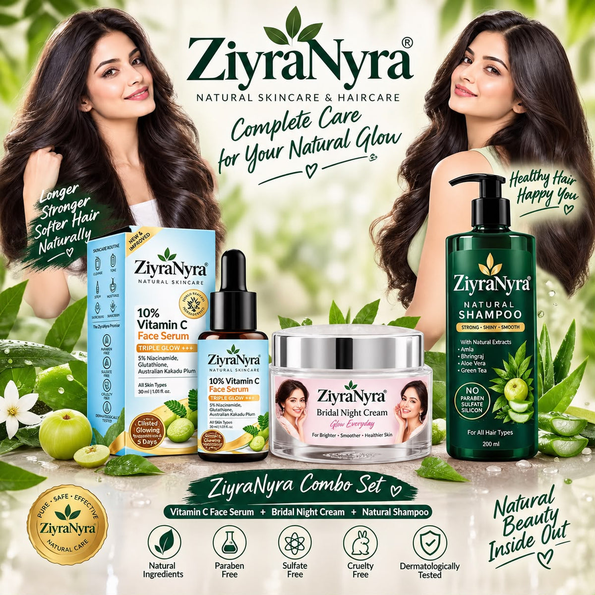 Reawaken Duo — Face Cream + Vitamin C Radiance Serum Combo + Natural Shampoo