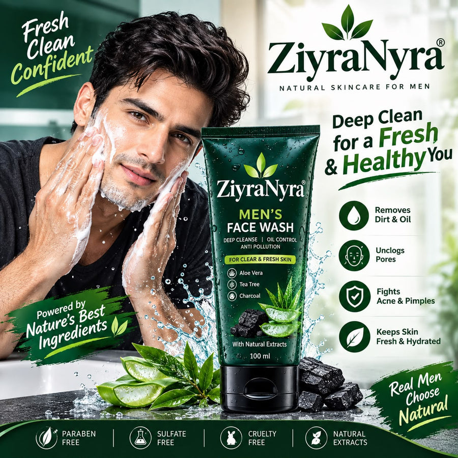 Ziyra & Nyra Men's Charcoal Deep Cleanse Face Wash — 100ml